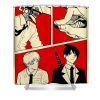 denji and aki chainsaw man aesthetic blue carlie marshall - Anime Shower Curtain Shop