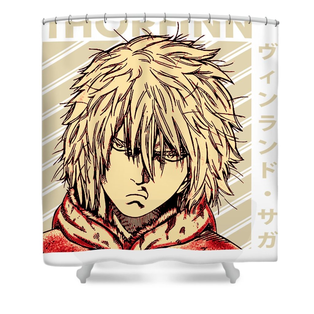 design thorfinn vinland saga anime gifts for fans lotus leafal transparent - Anime Shower Curtain Shop