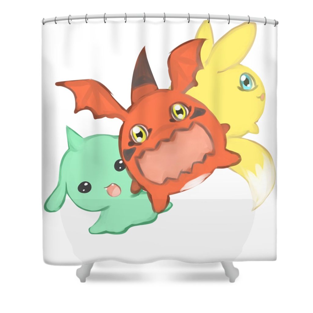 digimon adventure cute art monster anime art transparent - Anime Shower Curtain Shop