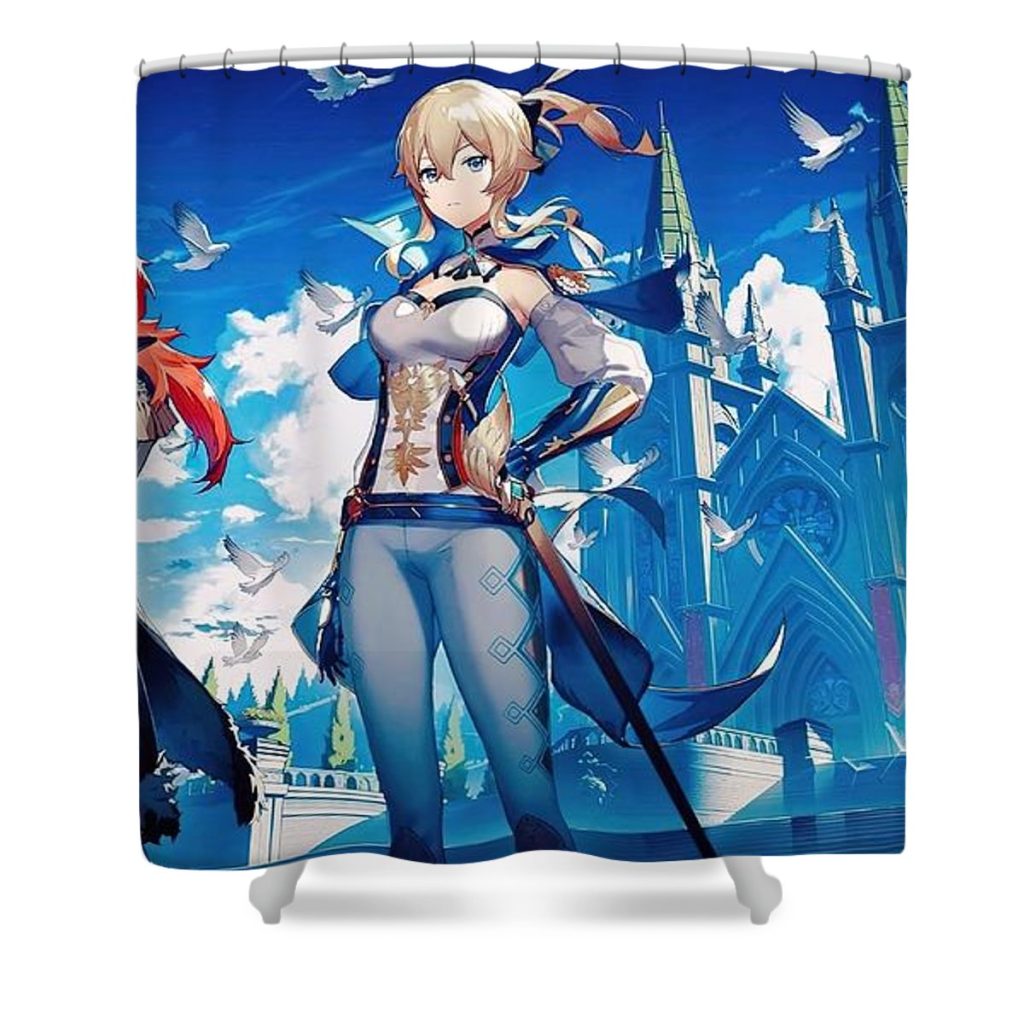 diluc and jean genshin impact clark chelsea - Anime Shower Curtain Shop