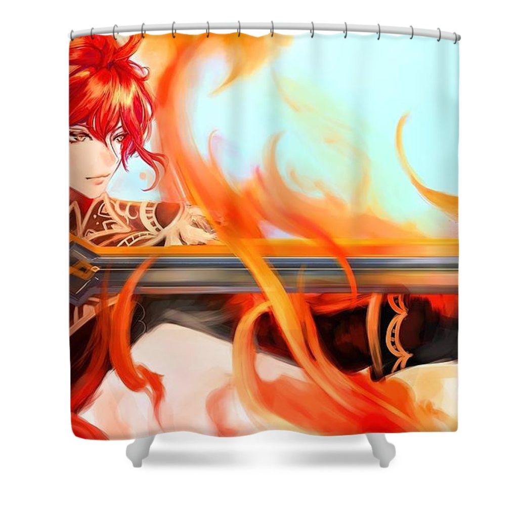 diluc from genshin impact clark chelsea - Anime Shower Curtain Shop