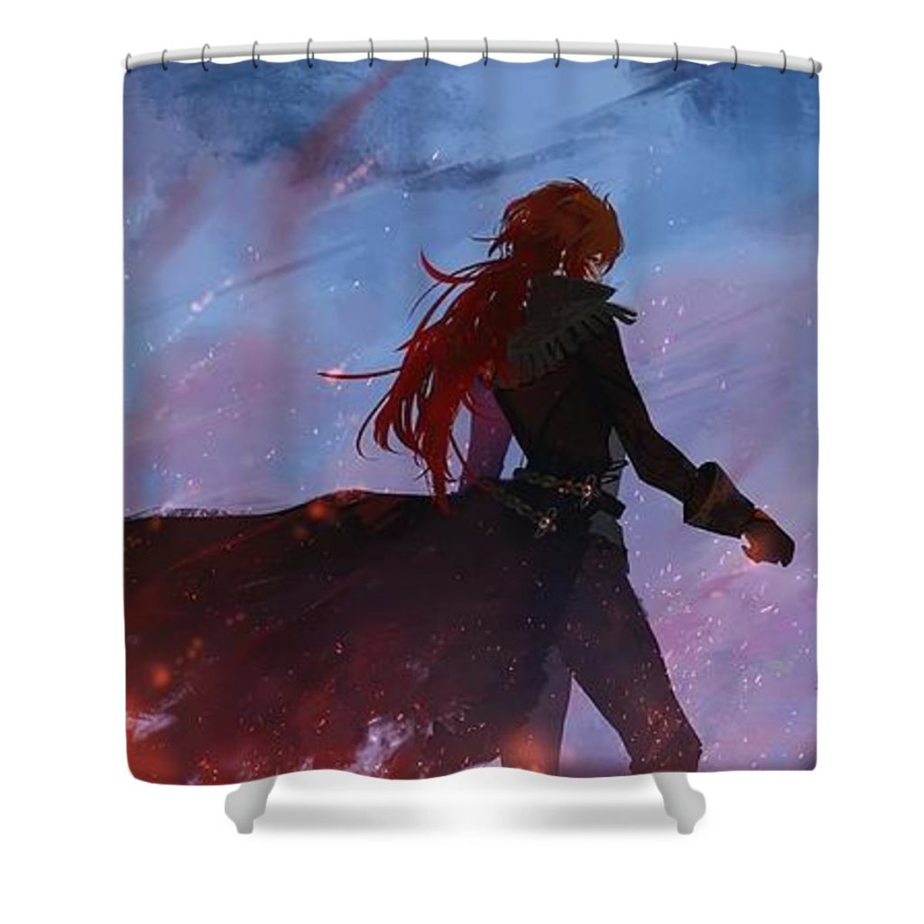 diluc ragnvindr genshin impact clark chelsea - Anime Shower Curtain Shop