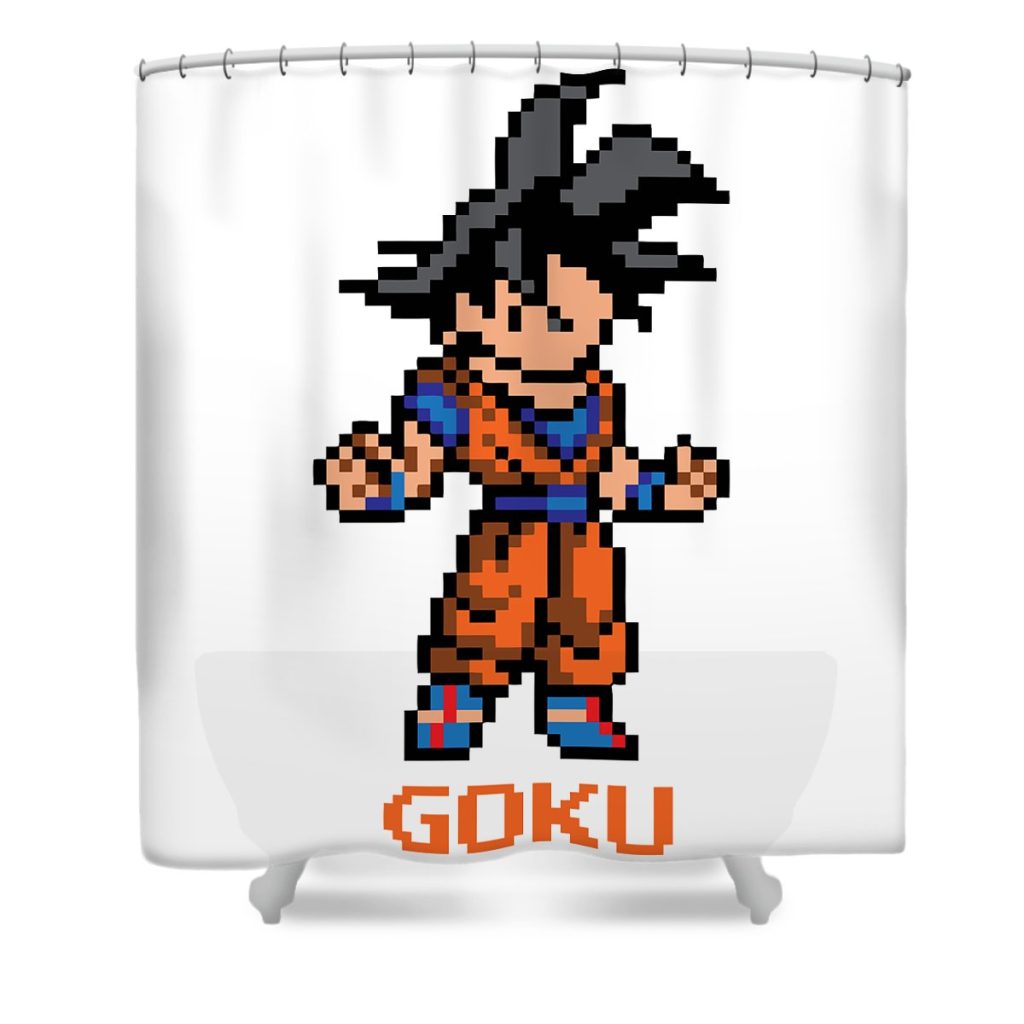 dragon ball z pixel goku angelita m heffernan transparent - Anime Shower Curtain Shop