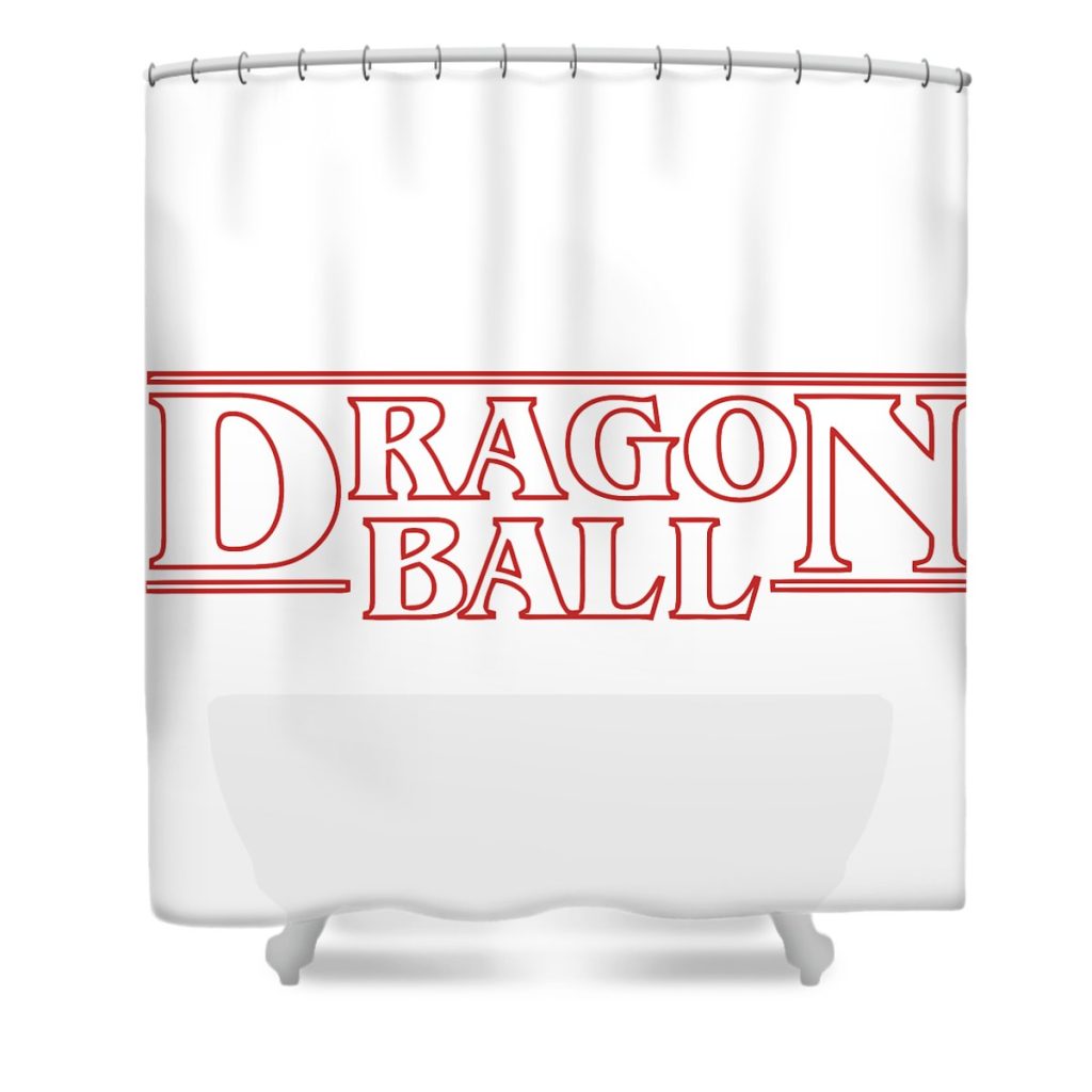 dragon ball z stranger things text karen w wyatt transparent - Anime Shower Curtain Shop