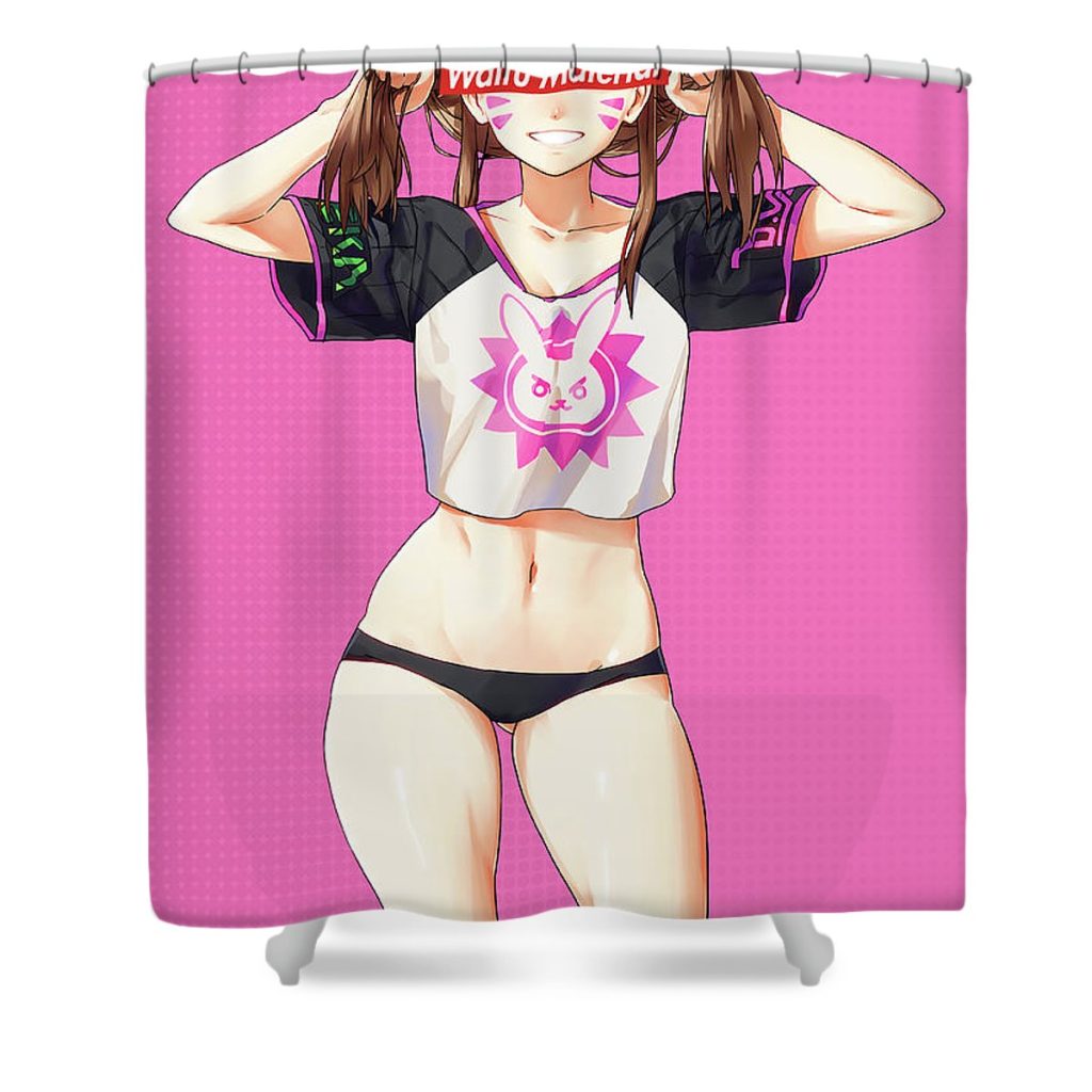 dva overwatch waifu anime manga series fanart hentai ahegao oppai mad lab - Anime Shower Curtain Shop