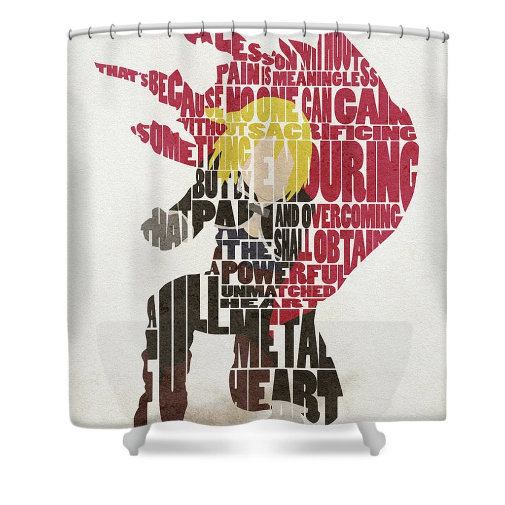 edward elric typography art inspirowl design - Anime Shower Curtain Shop