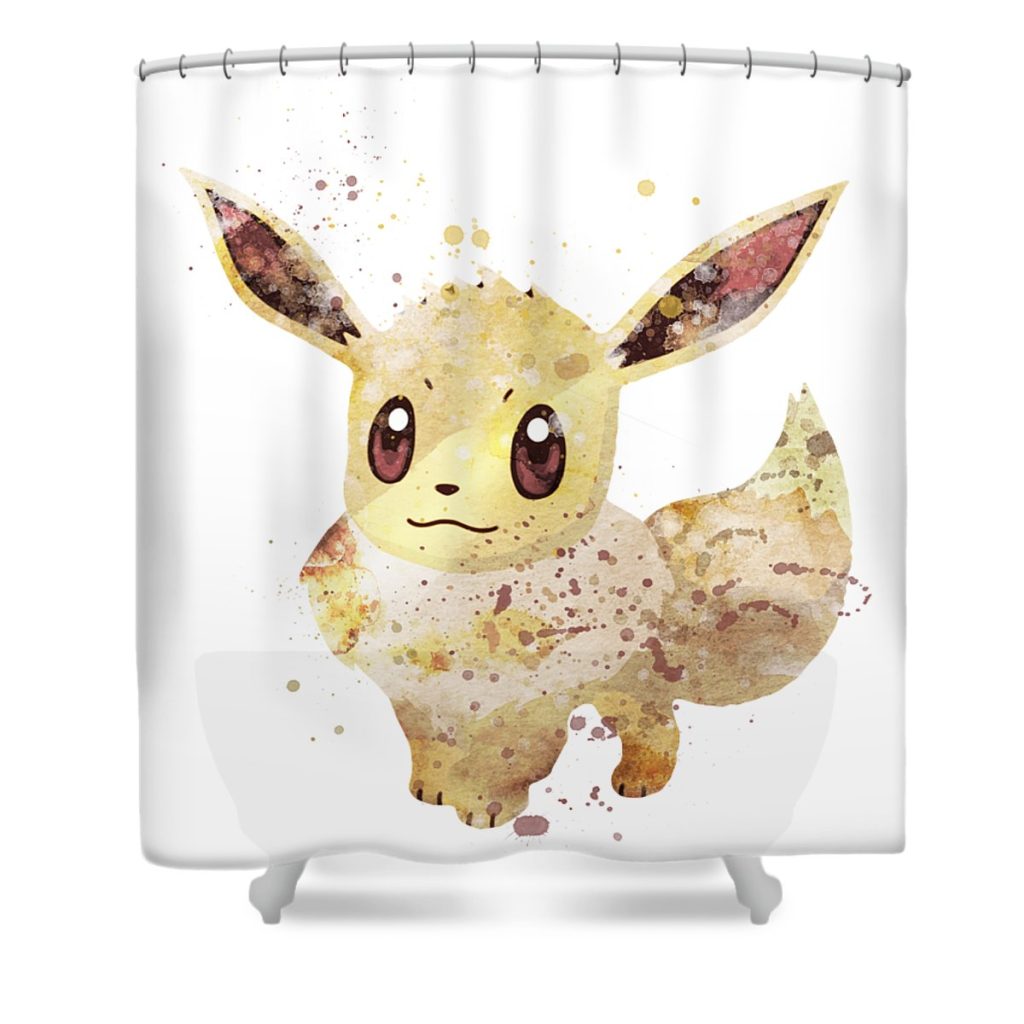 eevee watercolor mihaela pater transparent - Anime Shower Curtain Shop