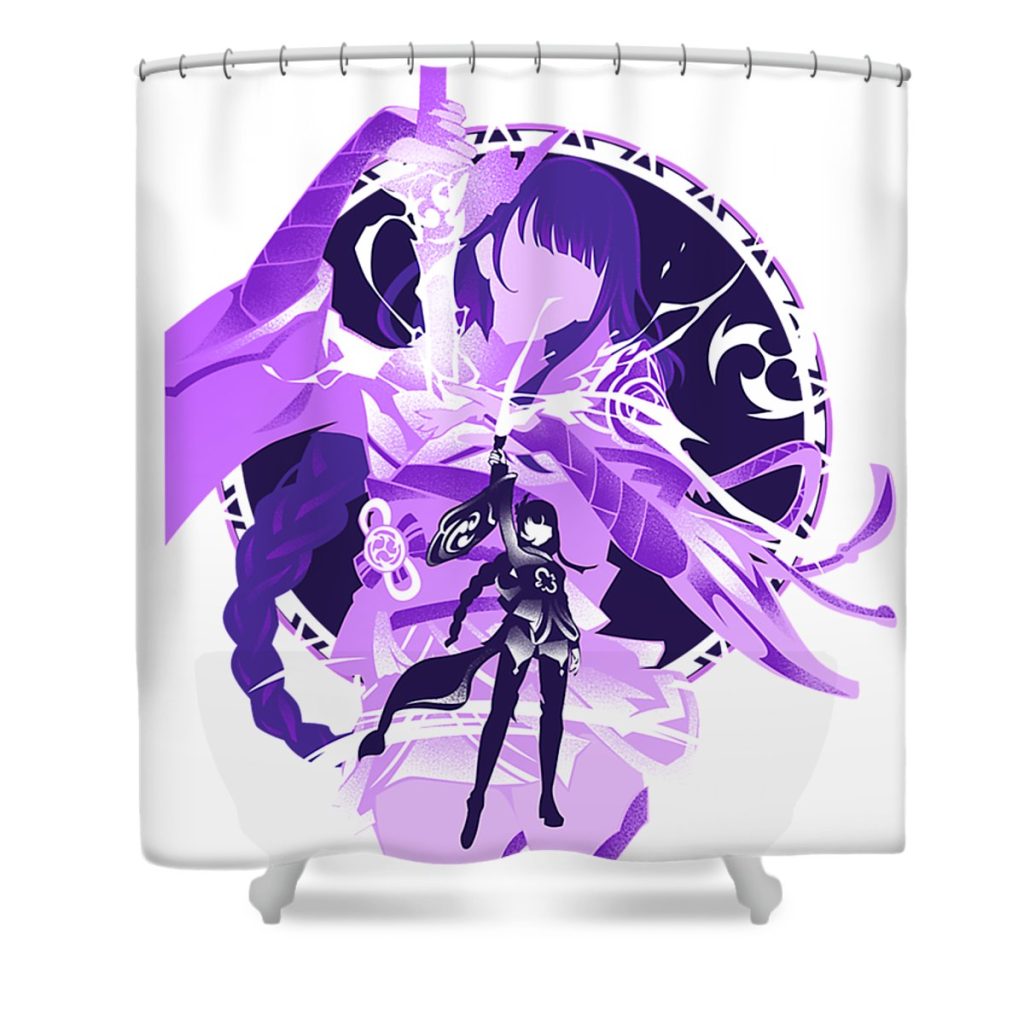 electro raiden shogun riet olthoff transparent - Anime Shower Curtain Shop