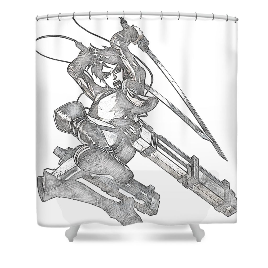 eren maneuver jacky cee transparent - Anime Shower Curtain Shop