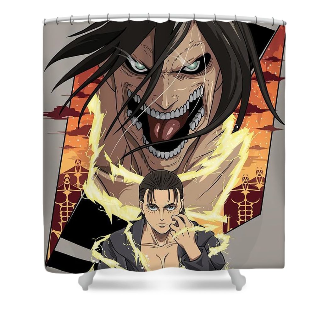 eren yaeger aot poster price harrison - Anime Shower Curtain Shop