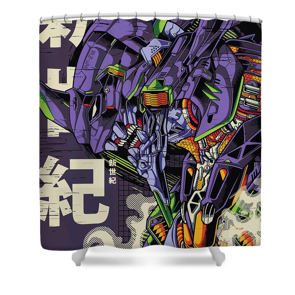 eva unit 01 poster attack on titan chainsaw man cooper nick - Anime Shower Curtain Shop