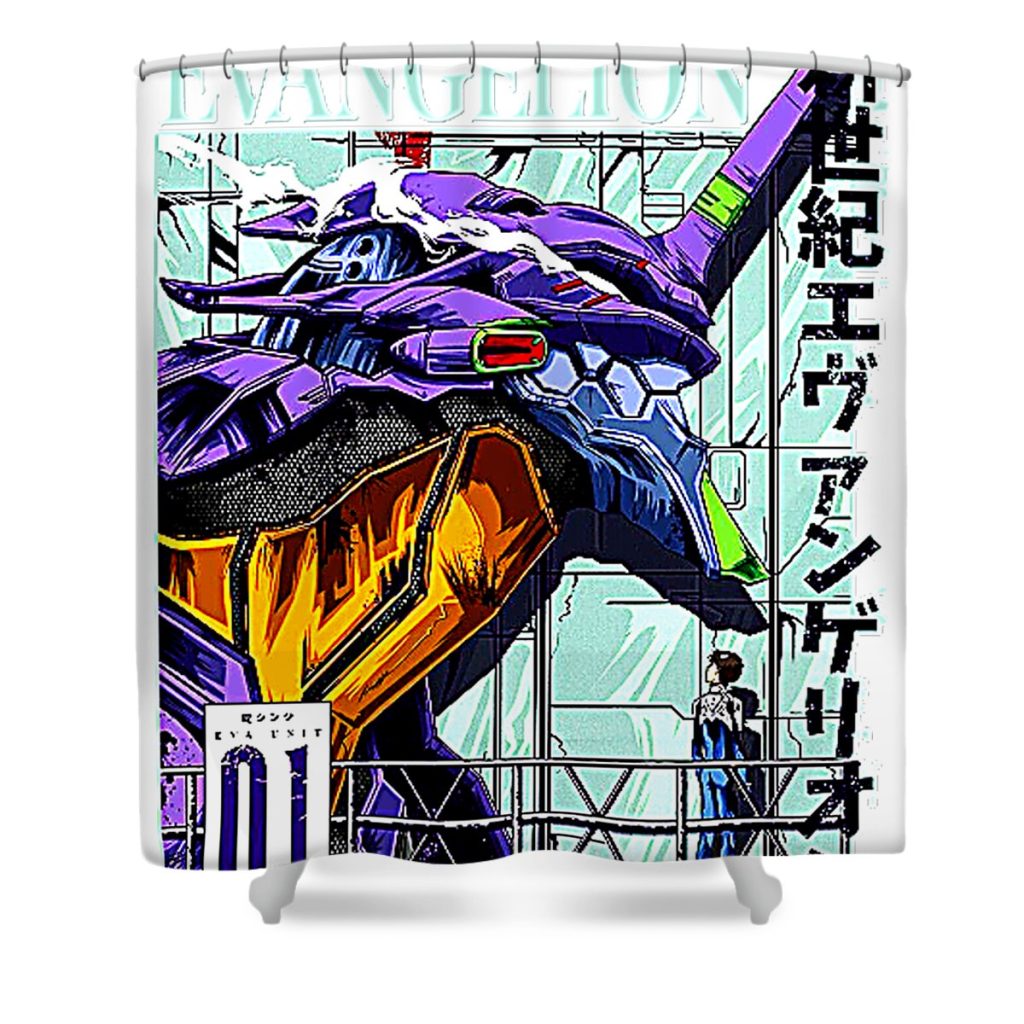 evangelion neon genesis evangelion khong ky bui transparent - Anime Shower Curtain Shop