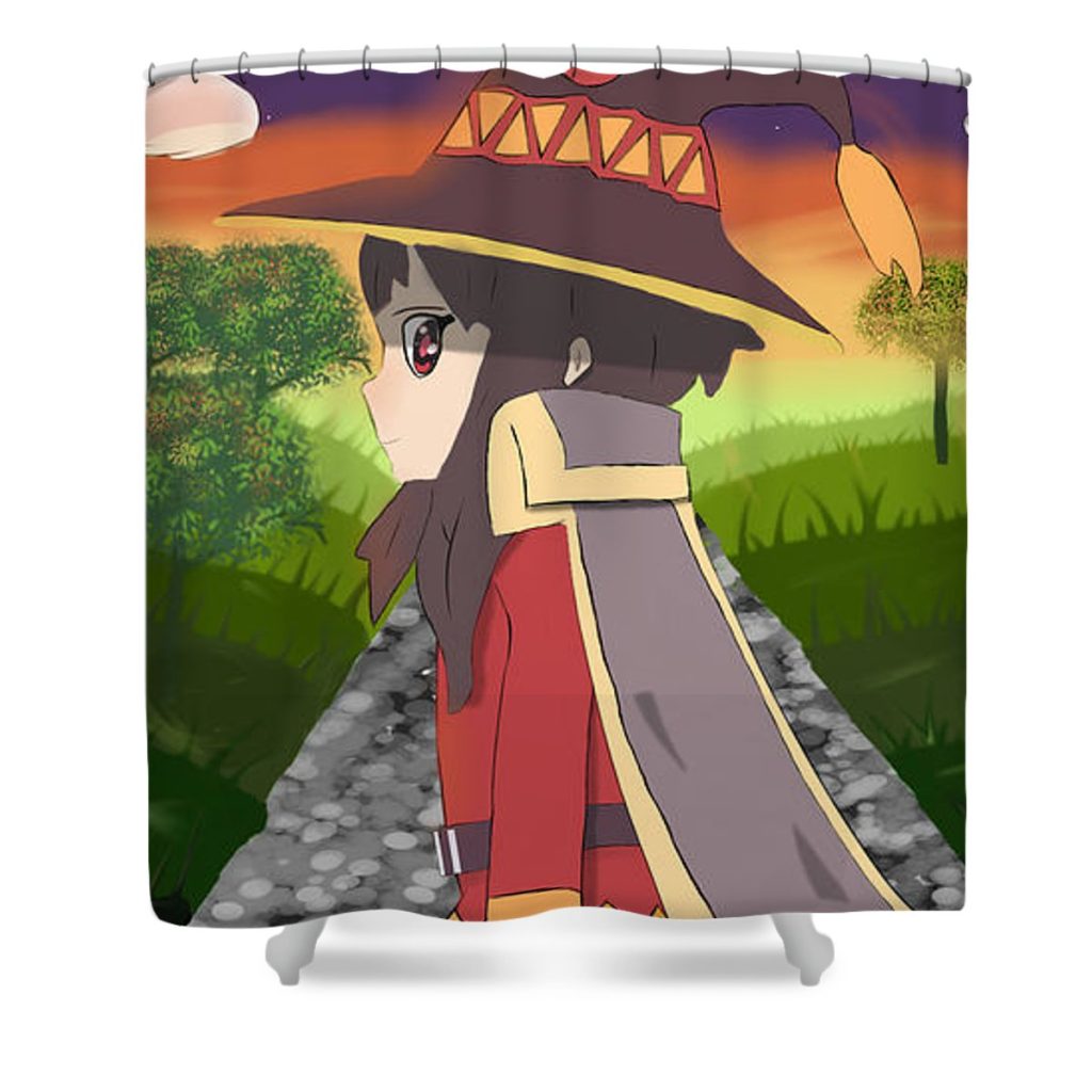 evening stroll with megumin nick woods - Anime Shower Curtain Shop