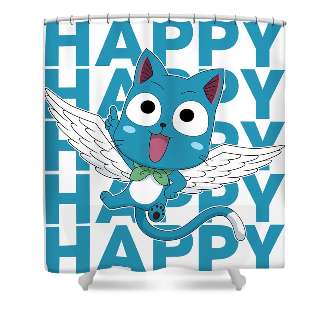 fairy tail happy name anime anime art transparent - Anime Shower Curtain Shop