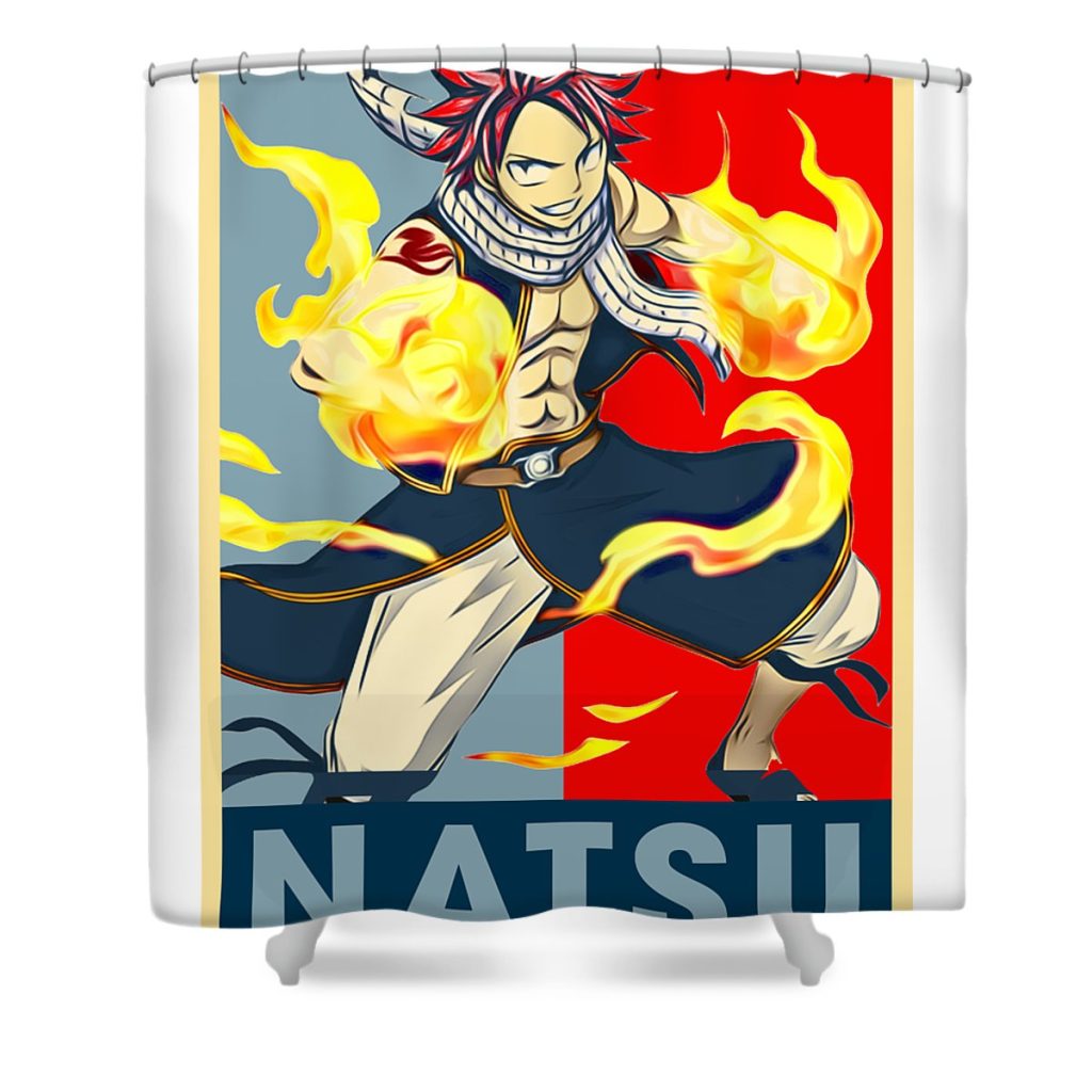 fairy tail retro art natsu dragneel anime art transparent - Anime Shower Curtain Shop