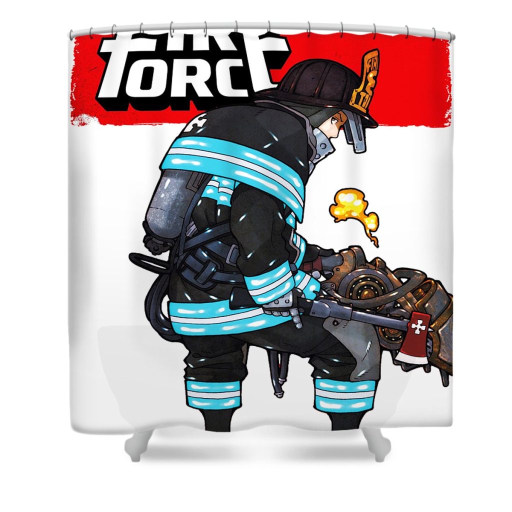 fire force grandy geor transparent - Anime Shower Curtain Shop