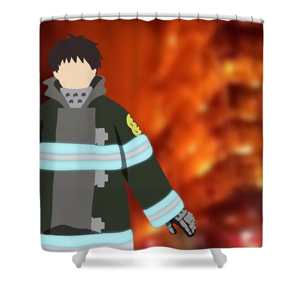 fire force shinra michael graves - Anime Shower Curtain Shop