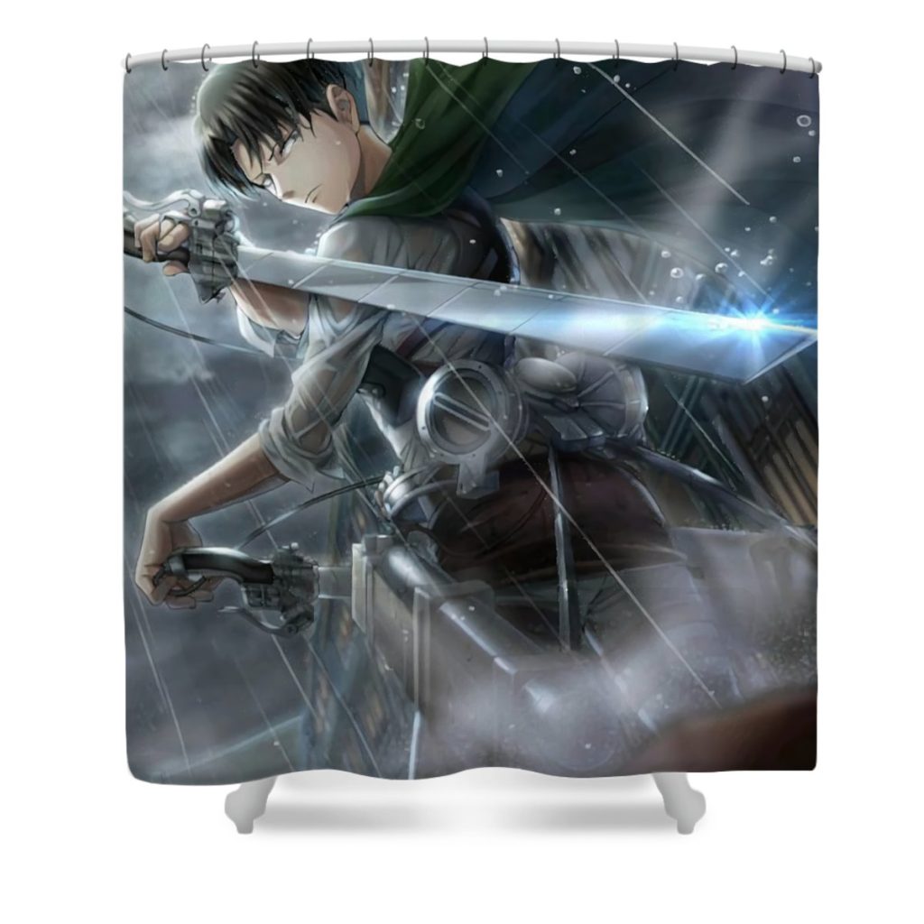 for men women attack on titan lotus leafal transparent - Anime Shower Curtain Shop