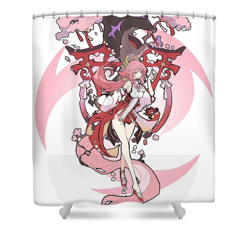 fox girl yae miko genshin impact adams wilson - Anime Shower Curtain Shop