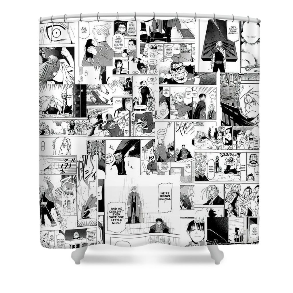 fullmetal alchemist manga collage morgan freddie - Anime Shower Curtain Shop