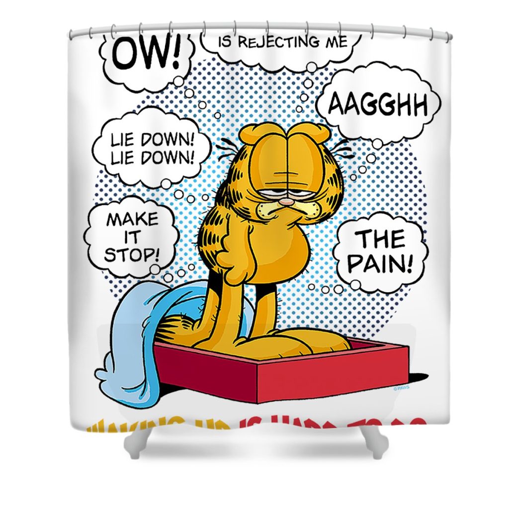 garfield waking up is hard to do timothy oxley transparent - Anime Shower Curtain Shop