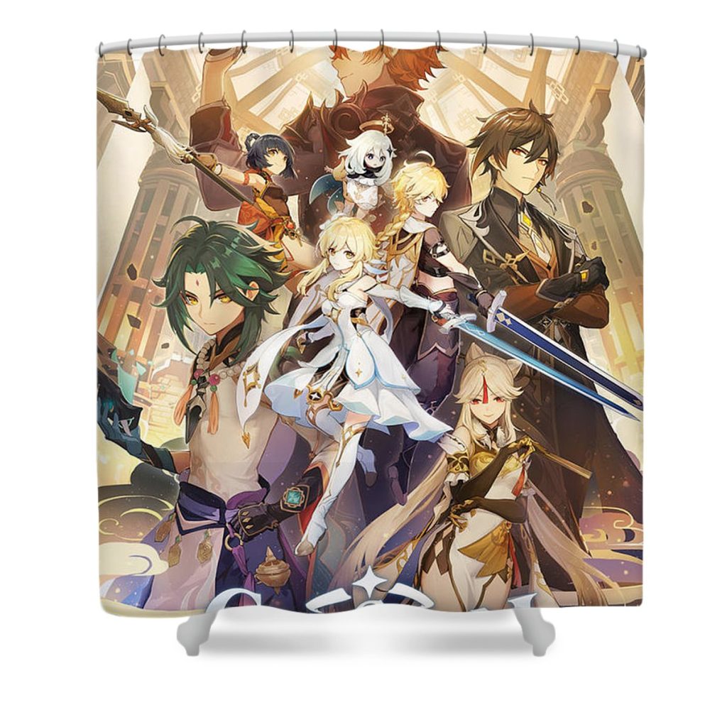 genshin anime impact manda evalina - Anime Shower Curtain Shop