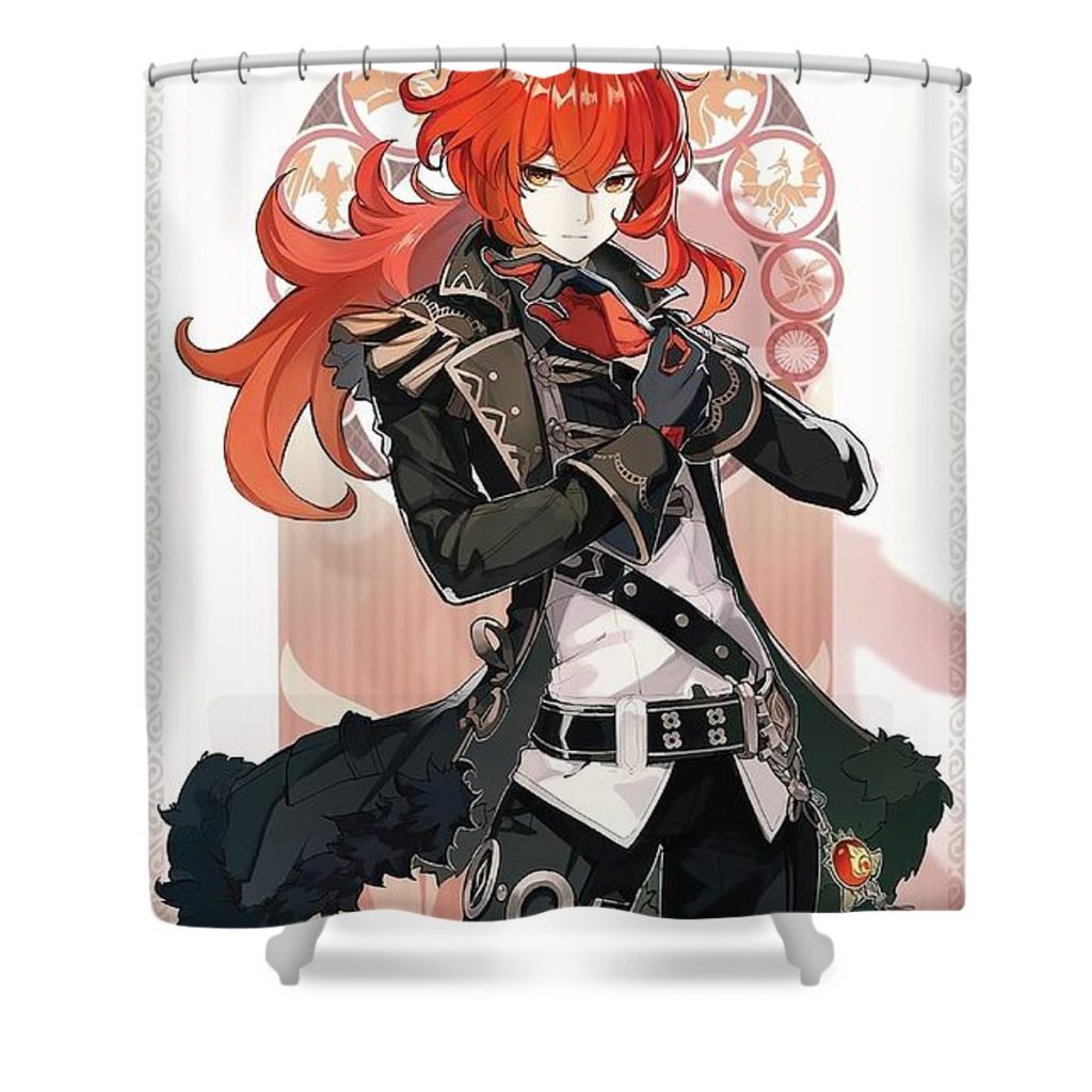 genshin impact diluc mary ian - Anime Shower Curtain Shop