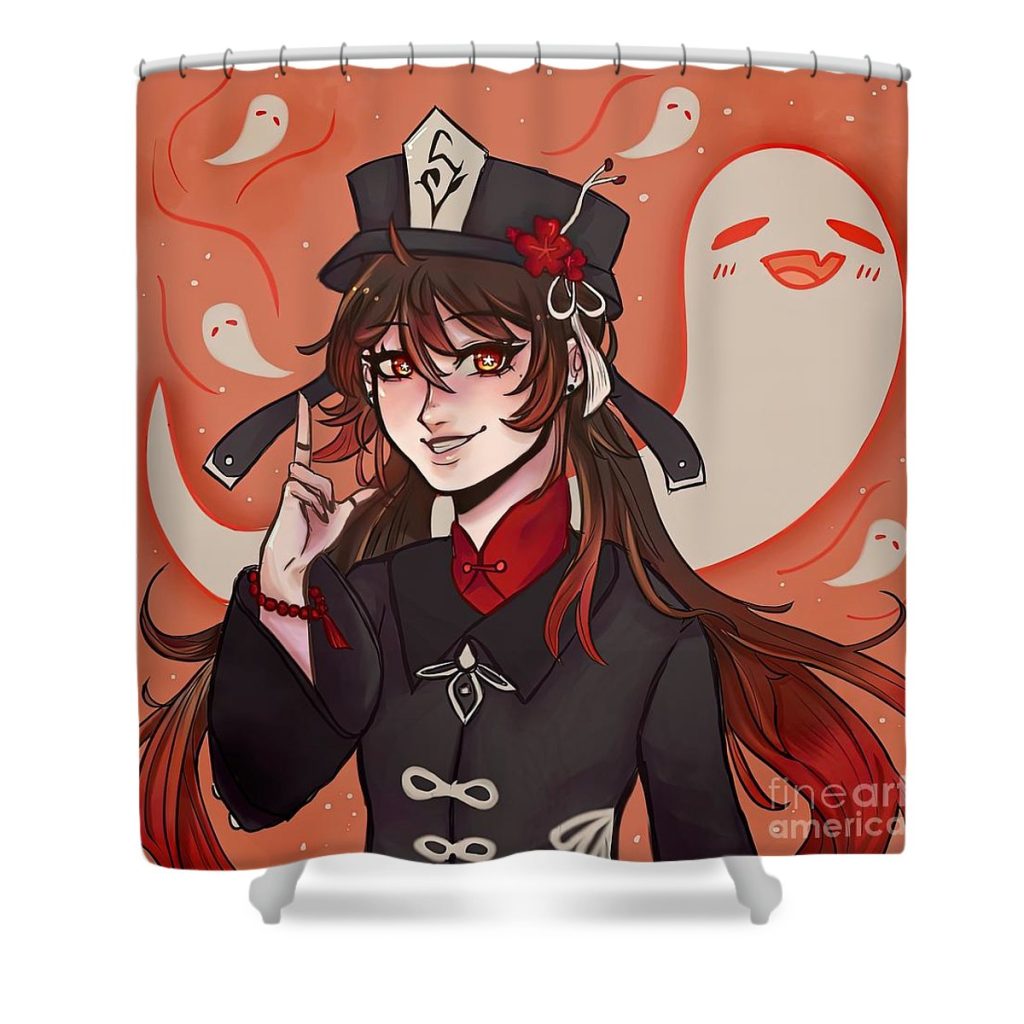 genshin impact hu tao evans julie - Anime Shower Curtain Shop