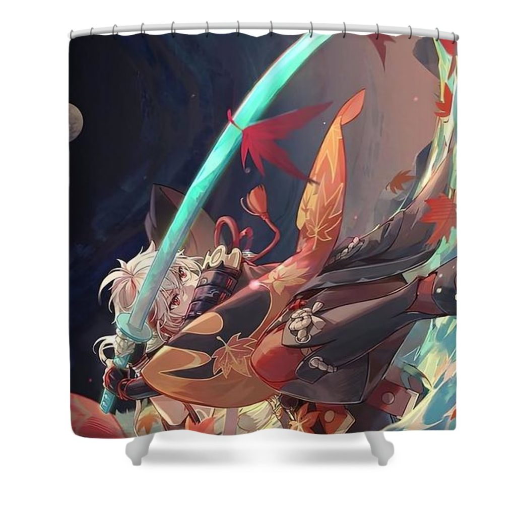 genshin impact kazuha art design jake brown - Anime Shower Curtain Shop