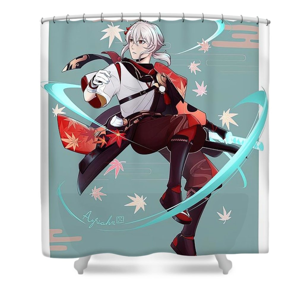 genshin impact kazuha fanart thompson murphy - Anime Shower Curtain Shop