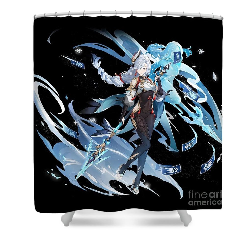 genshin impact shenhe graham arthur - Anime Shower Curtain Shop