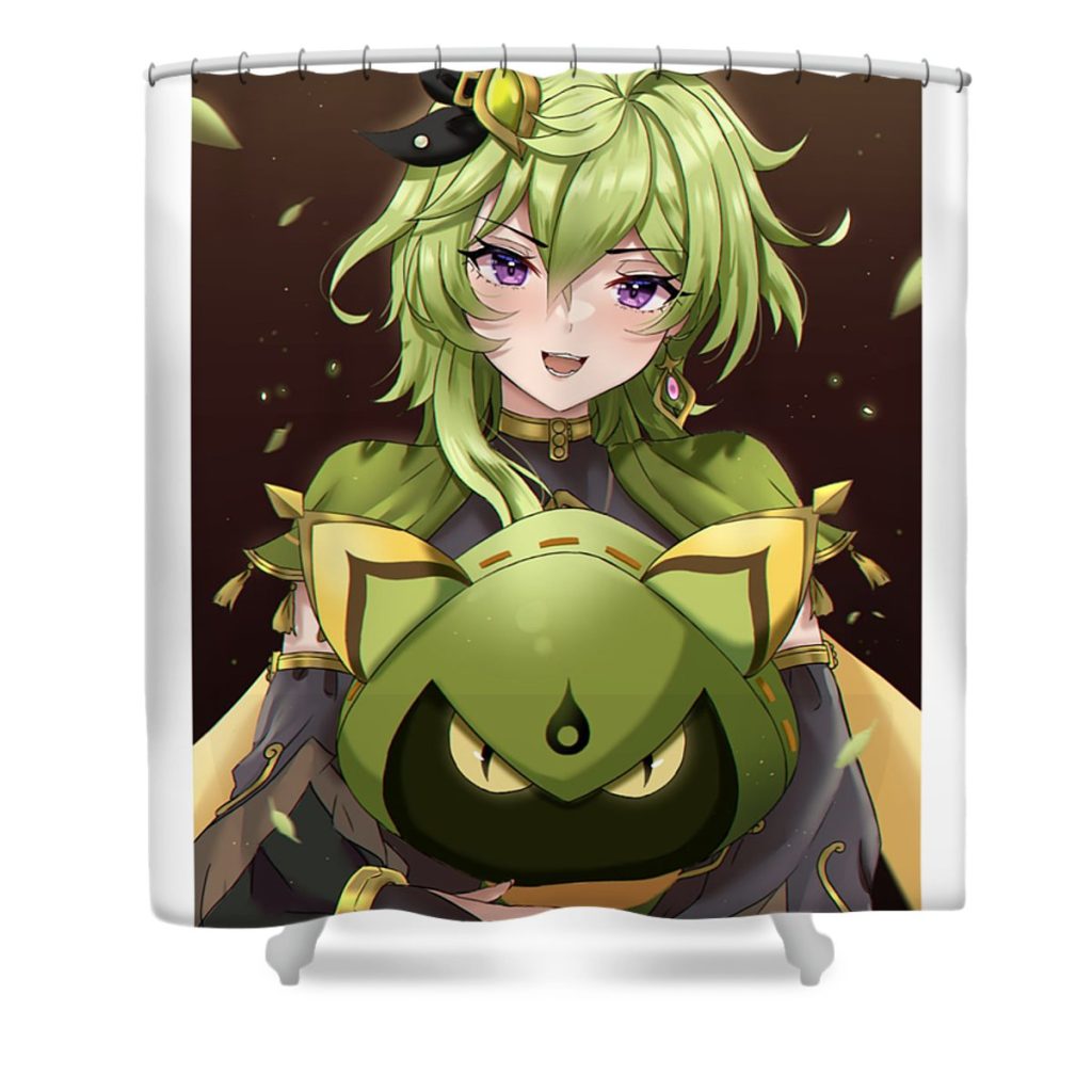 genshin impact waifu soniya ikabel transparent - Anime Shower Curtain Shop