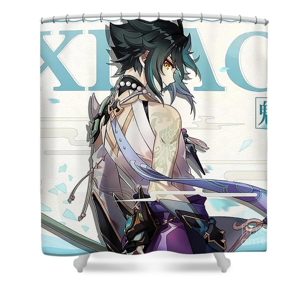 genshin impact xiao birthday official artwork matilda mark - Anime Shower Curtain Shop