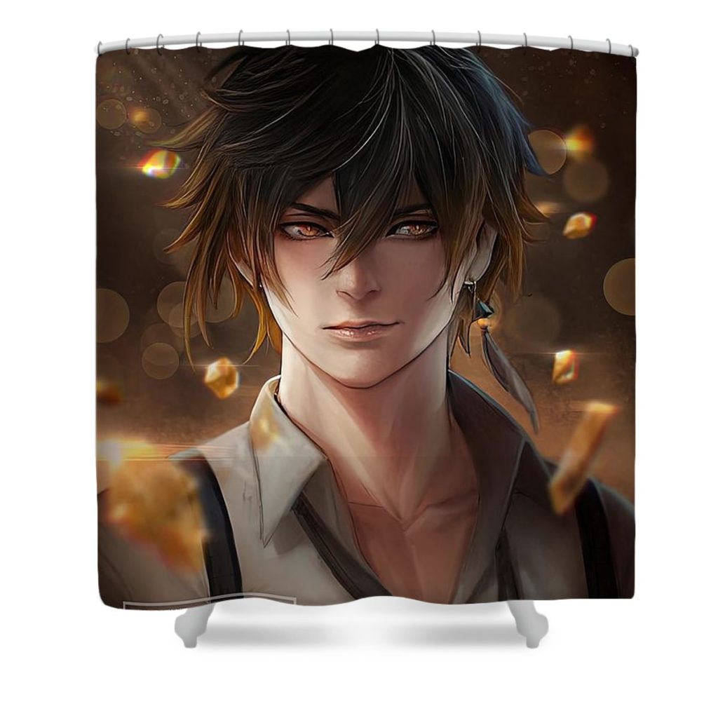 genshin impact zhongli fanart thompson murphy - Anime Shower Curtain Shop