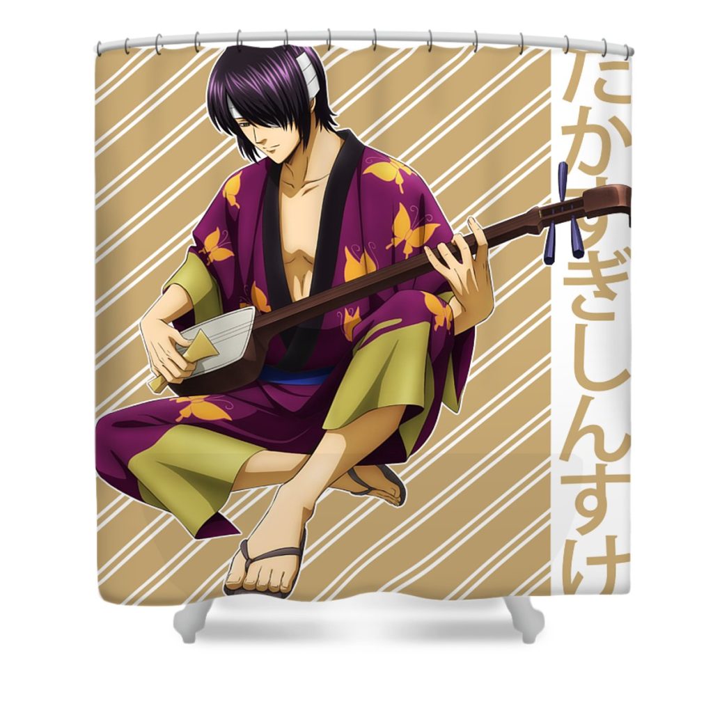 gintama shinsuke takasugi anime dinh nhat transparent - Anime Shower Curtain Shop