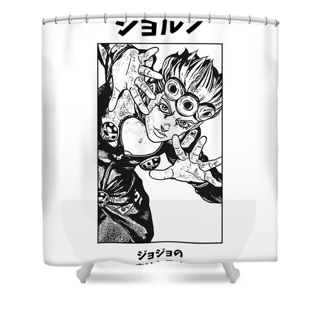 giorno giovanna jojos bizarre adventure kms byzet transparent - Anime Shower Curtain Shop