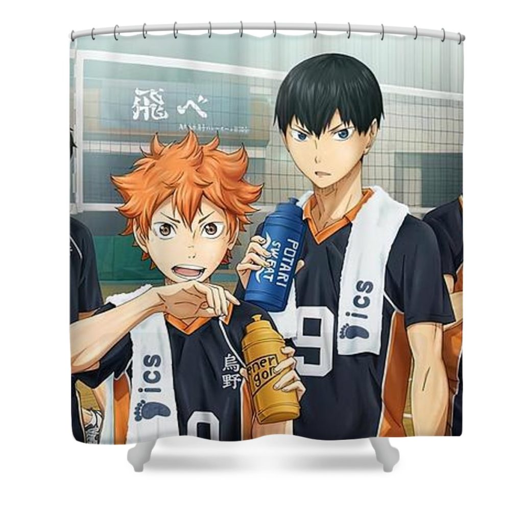 haikyuu hinata tsukishima nishinoya jake danielle - Anime Shower Curtain Shop