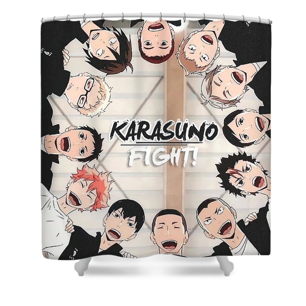 haikyuu karasuno fight jake danielle - Anime Shower Curtain Shop