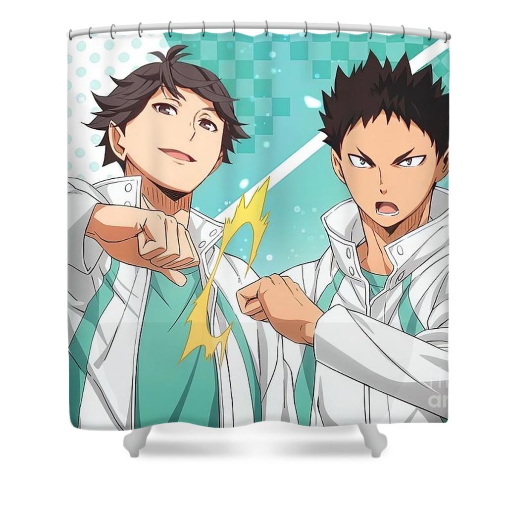 haikyuu oikawa and iwaizumi jake danielle - Anime Shower Curtain Shop