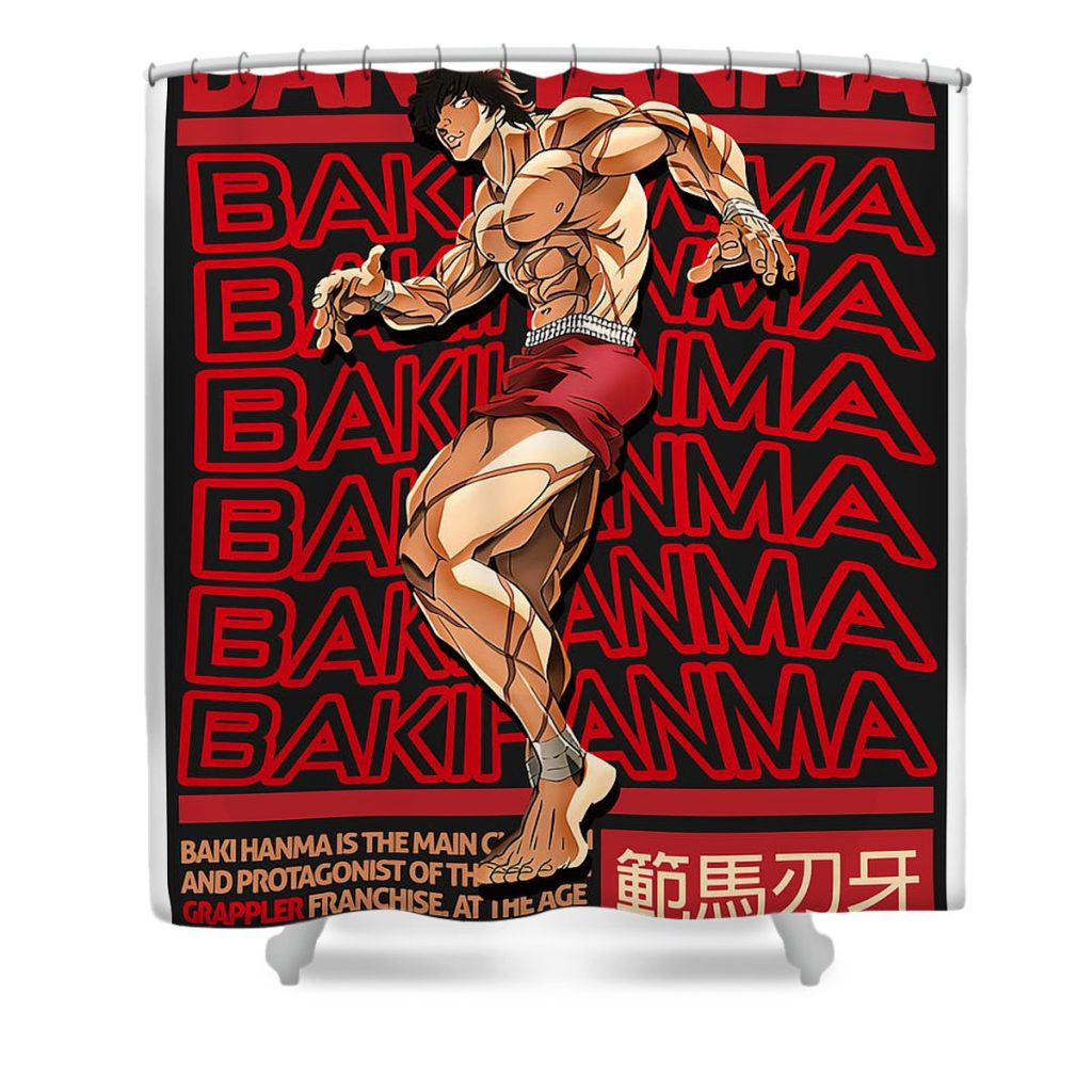 hanma baki brutalism kids t humor boy quote bailey watson - Anime Shower Curtain Shop