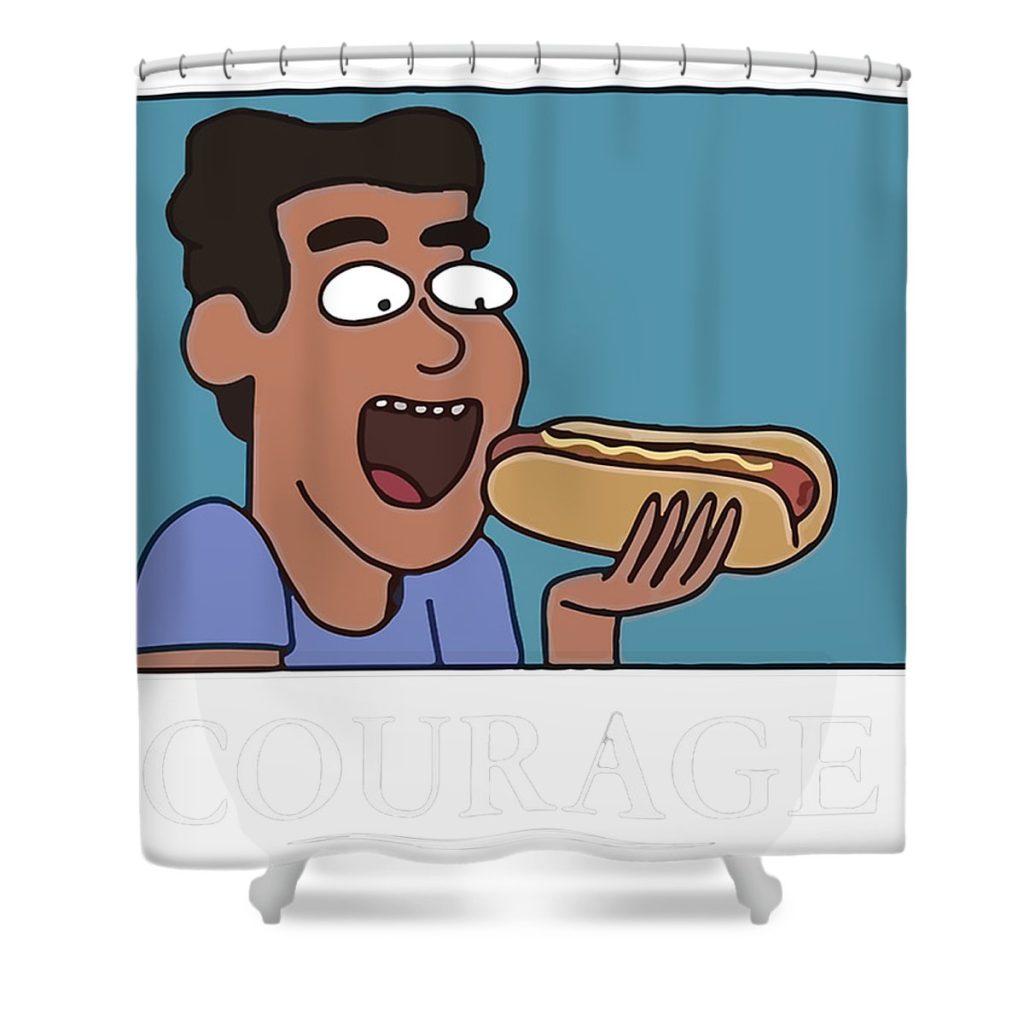 hot dog for courage riki blink transparent - Anime Shower Curtain Shop