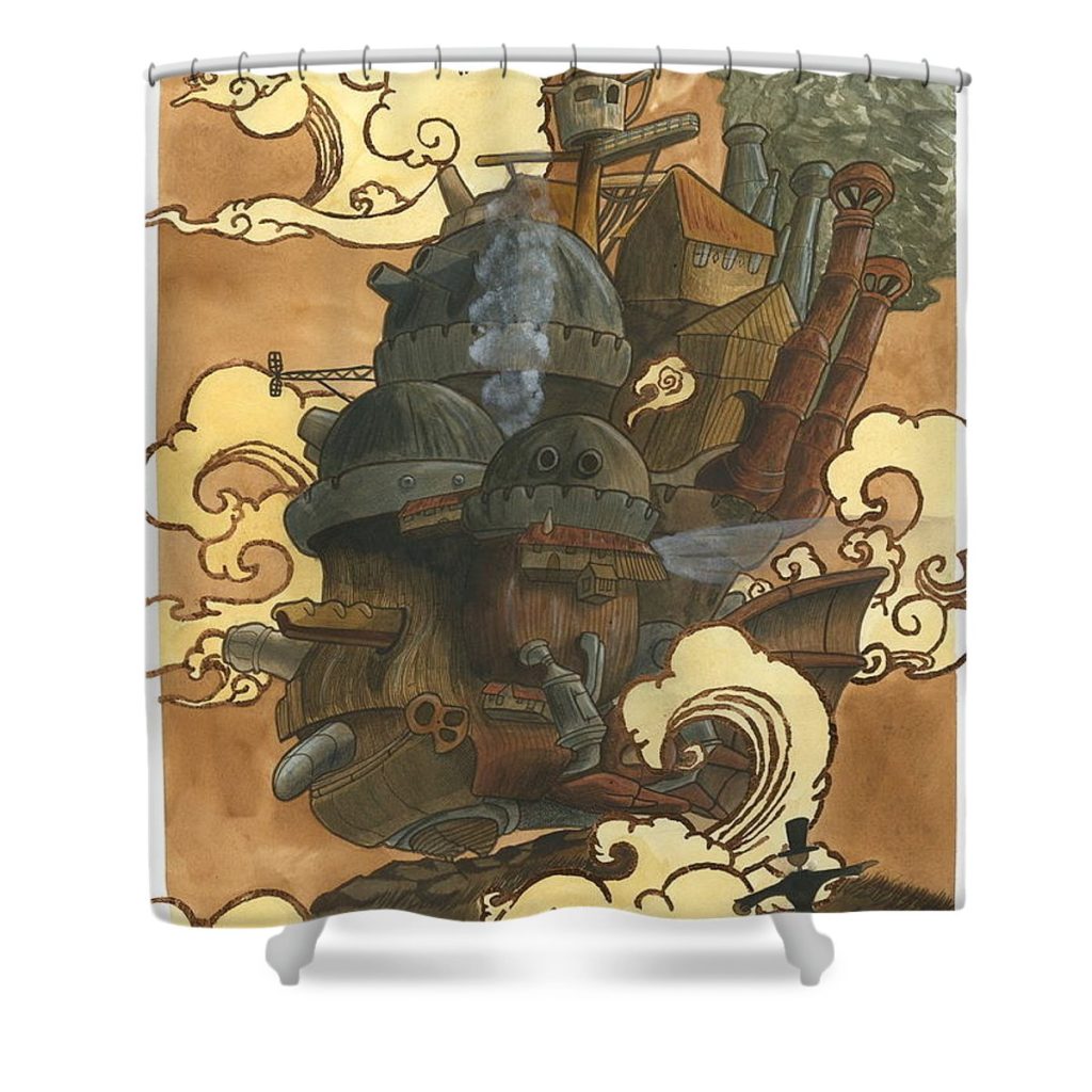 howl moving castle colline marnat - Anime Shower Curtain Shop