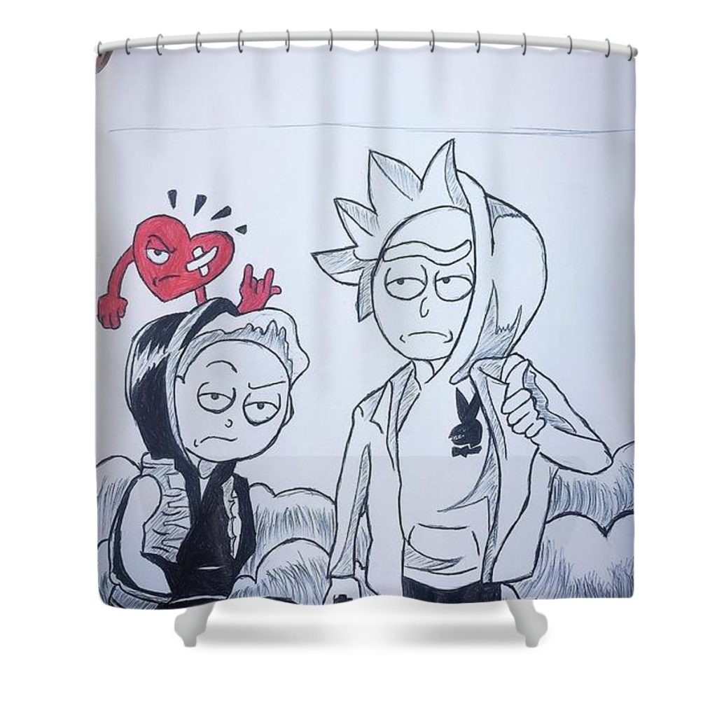 hype rick and morty kavon coston - Anime Shower Curtain Shop