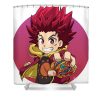 hyuga asahi with super hyperion from beyblade t white owen transparent - Anime Shower Curtain Shop