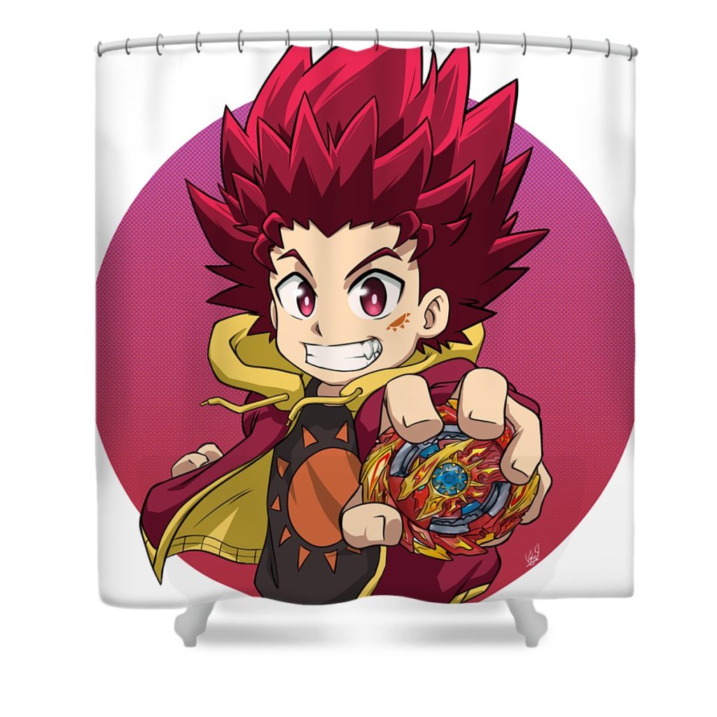 hyuga asahi with super hyperion from beyblade t white owen transparent - Anime Shower Curtain Shop