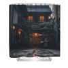 japan traditional street ambiance armand michel - Anime Shower Curtain Shop