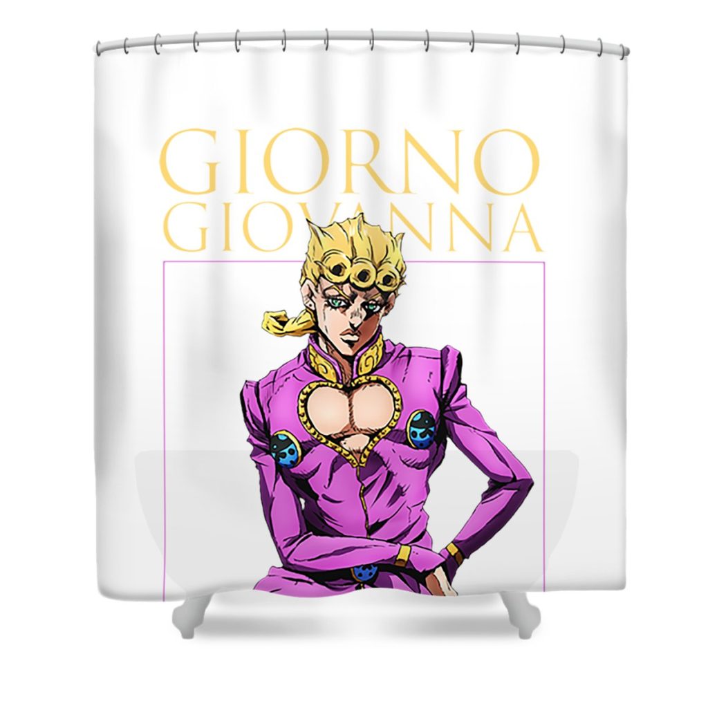 jojos bizarre adventure giorno giovanna jennye mhyli transparent - Anime Shower Curtain Shop