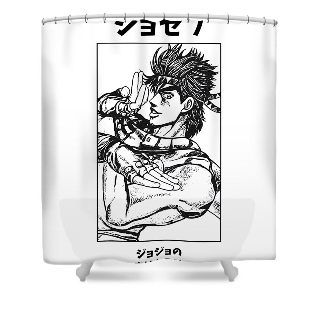 joseph joestar jojos bizarre adventure kms byzet transparent - Anime Shower Curtain Shop