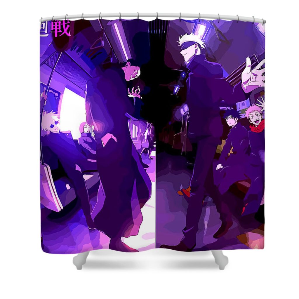 jujutsu kaisen art poster arunika cool blue stewart gray - Anime Shower Curtain Shop