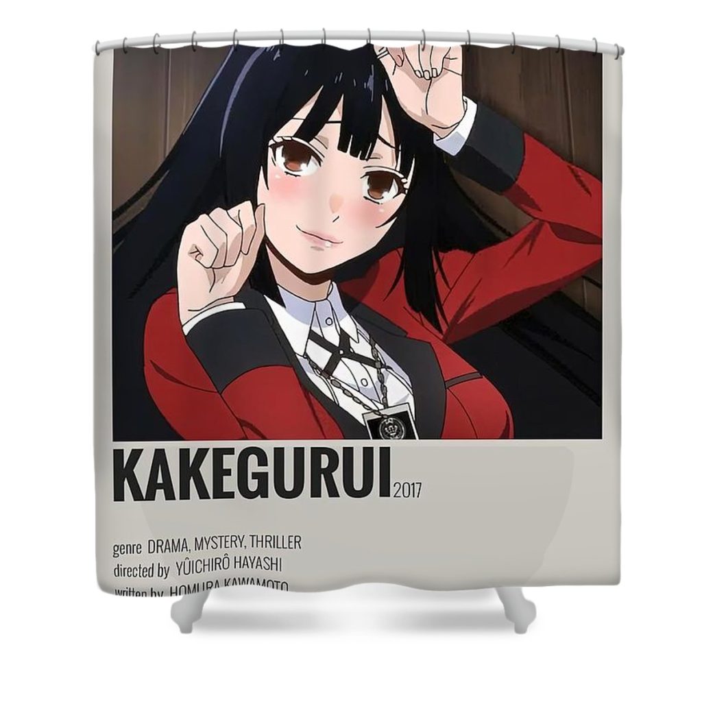 kakegurui minimalist poster miller martin - Anime Shower Curtain Shop